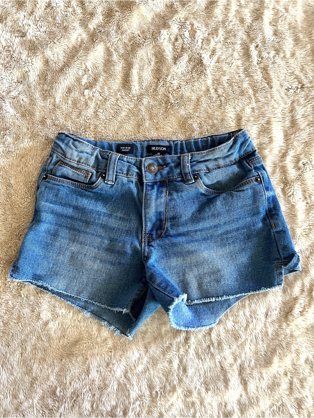 HUDSON Girl's Blue Mid-Rise Denim Shorts Size 10